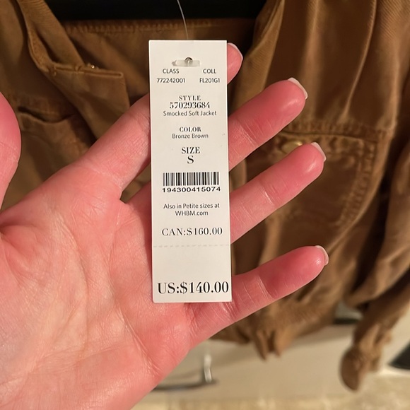 NWT! White House Black Market Smocked Soft Jacket - Picture 2 of 6